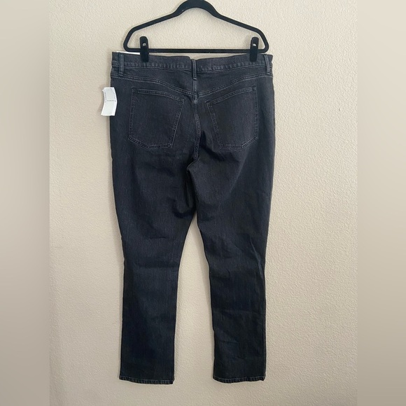 NWT AbercrombieThe Skinny High Rise Split Hem Jeans Black Plus NWT 34/18 Tall - Picture 4 of 8